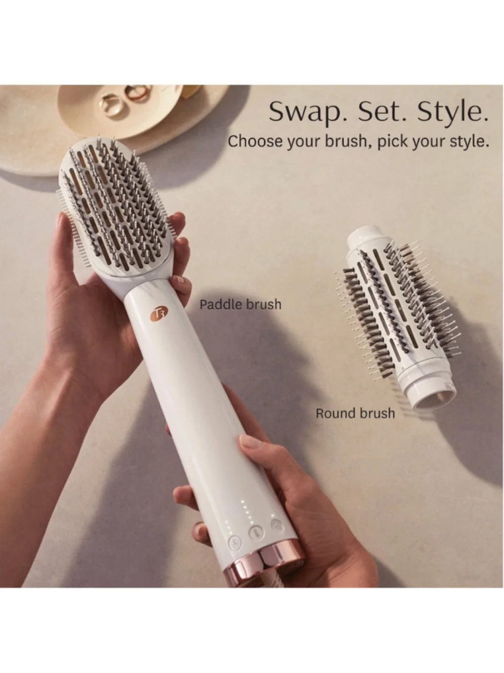 T3 Airebrush Duo Interchangeable Hot Air Blow Dry Brush